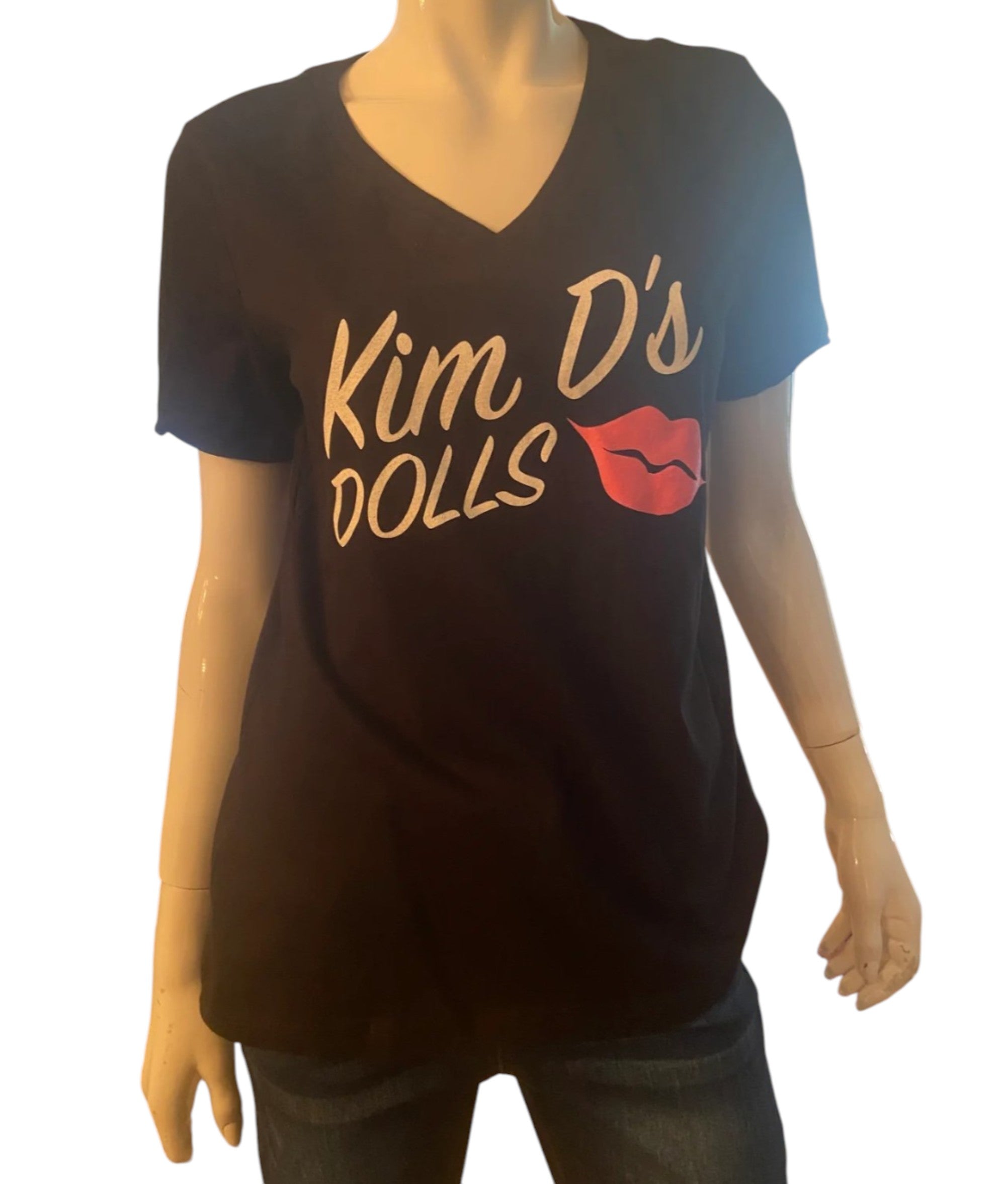 Kim D Dolls Black V-Neck Tee – Bold, Basic, Iconic