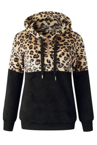 Leopard Pullover Teddy Hoodie
