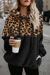 Leopard Pullover Teddy Hoodie