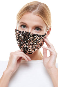 Velvet Gold Sequin Mask