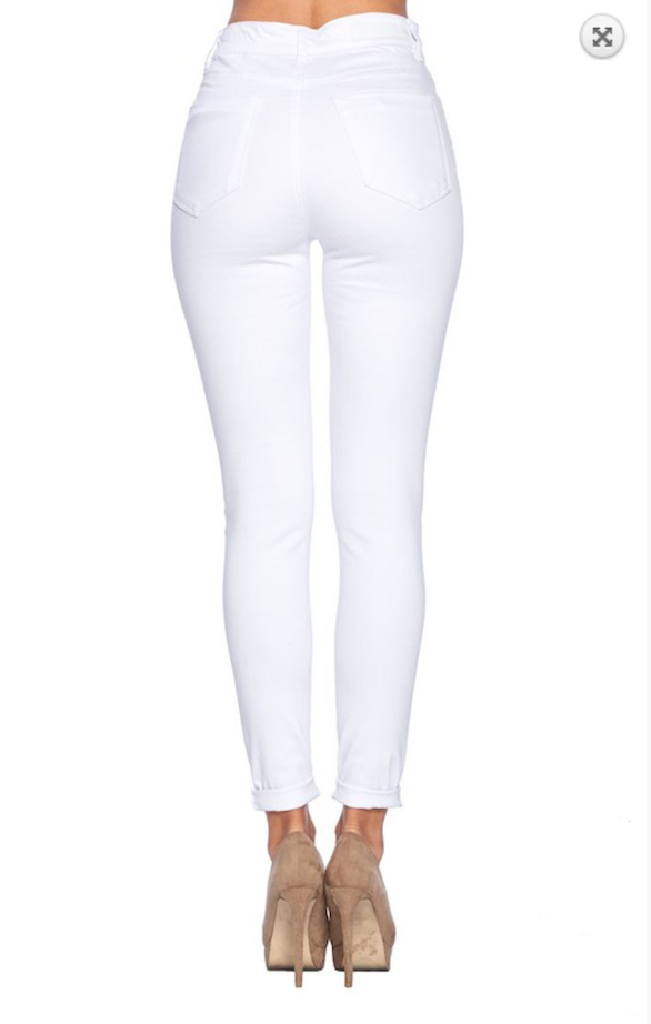 Destroyed Classic White Jeans