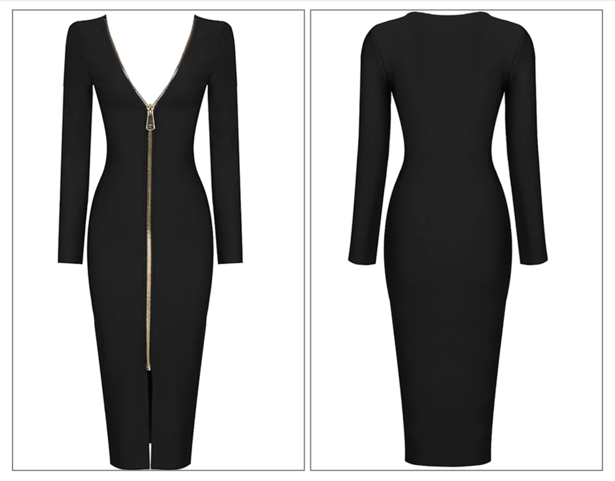 Zipper Bandage Dress
