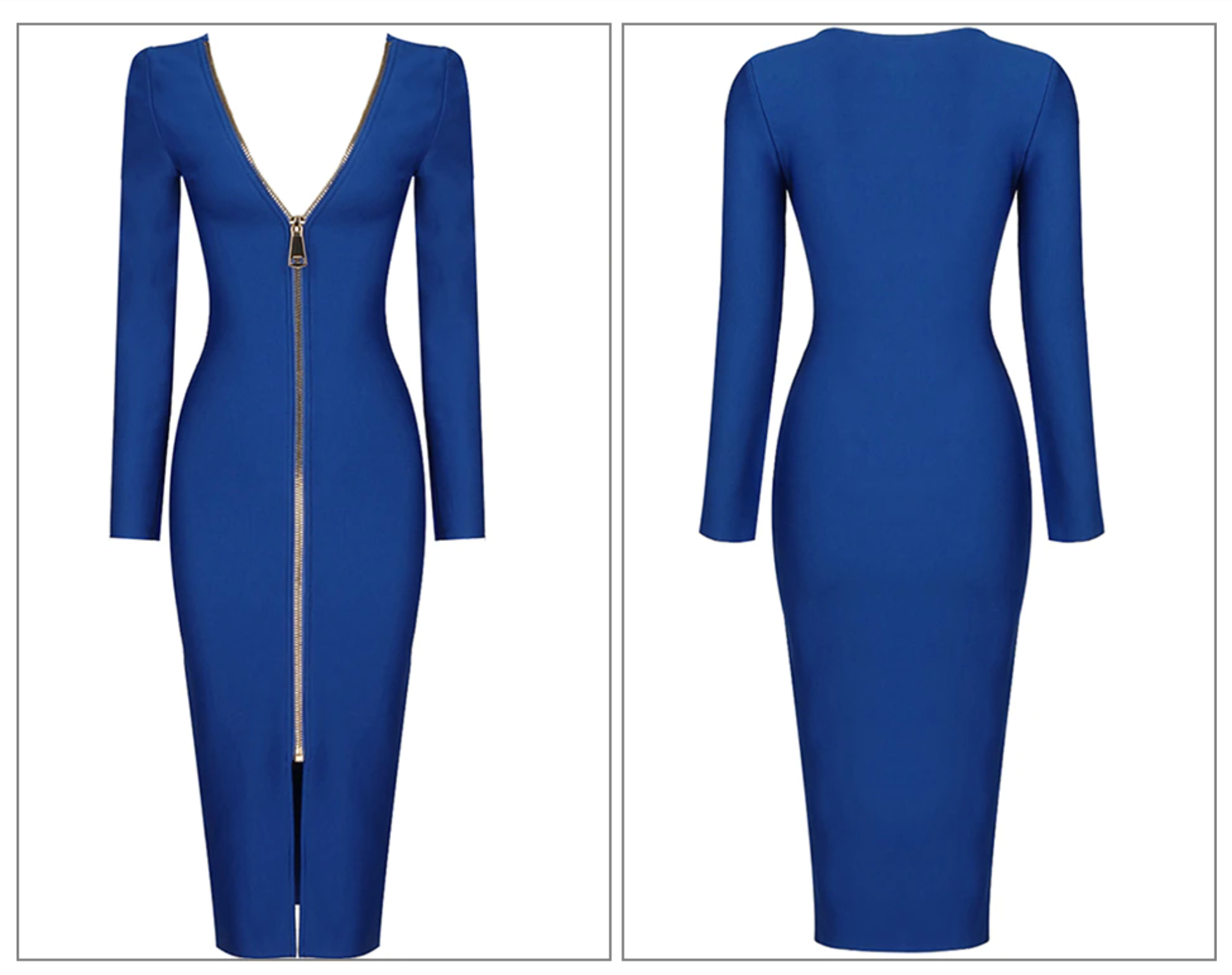 Zipper Bandage Dress