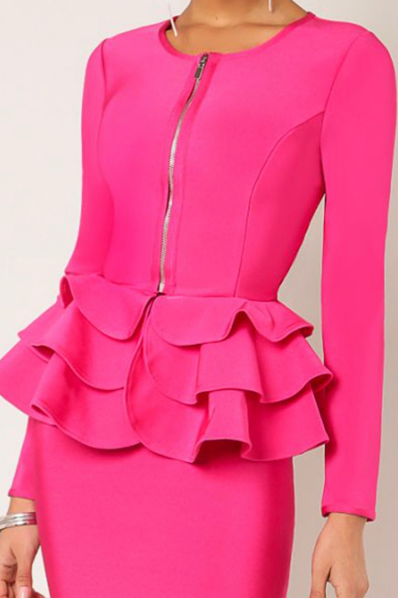 Pink Ruffle Bandage Jacket