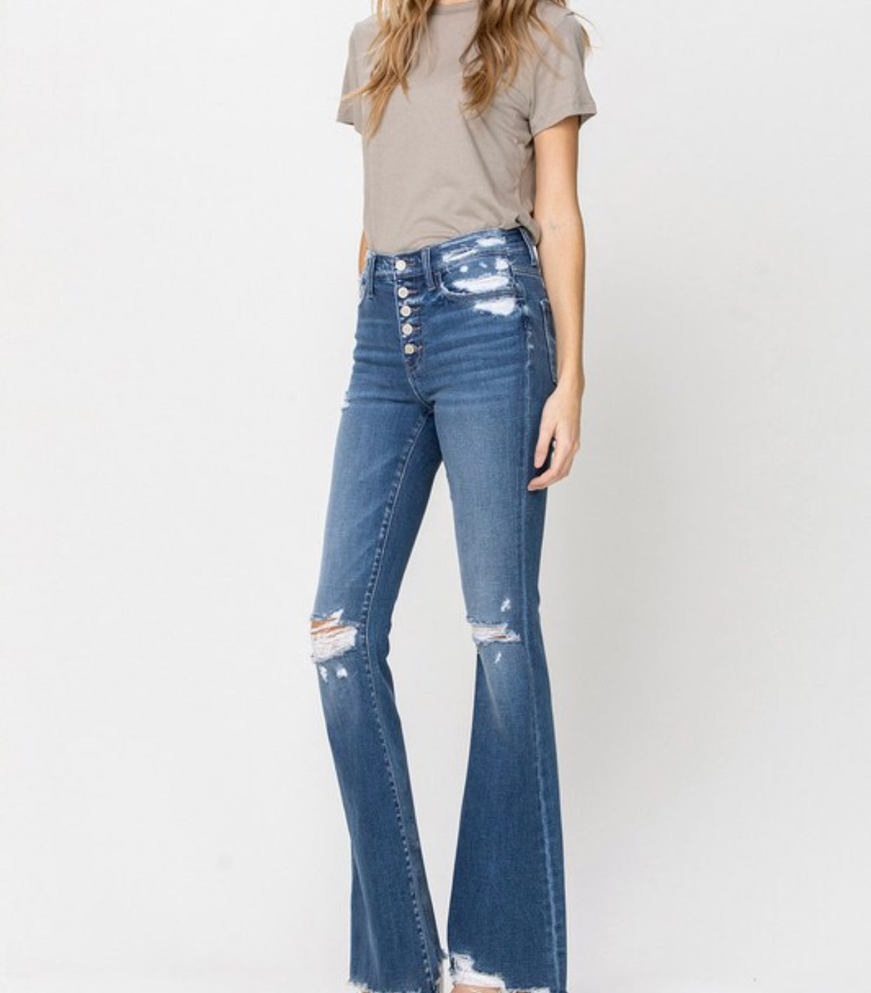 Distressed Flair Jeans