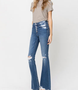 Distressed Flair Jeans