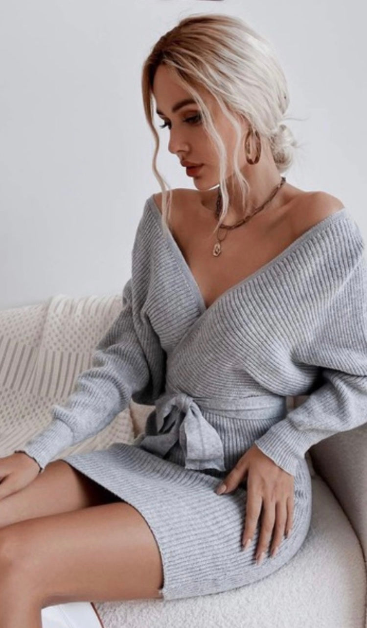 Grey Sweater Dress Posche By Kim D Grey Sweater Dress Posche By Kim D
