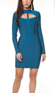 Social Blue Bandage Dress Posche By Kim D