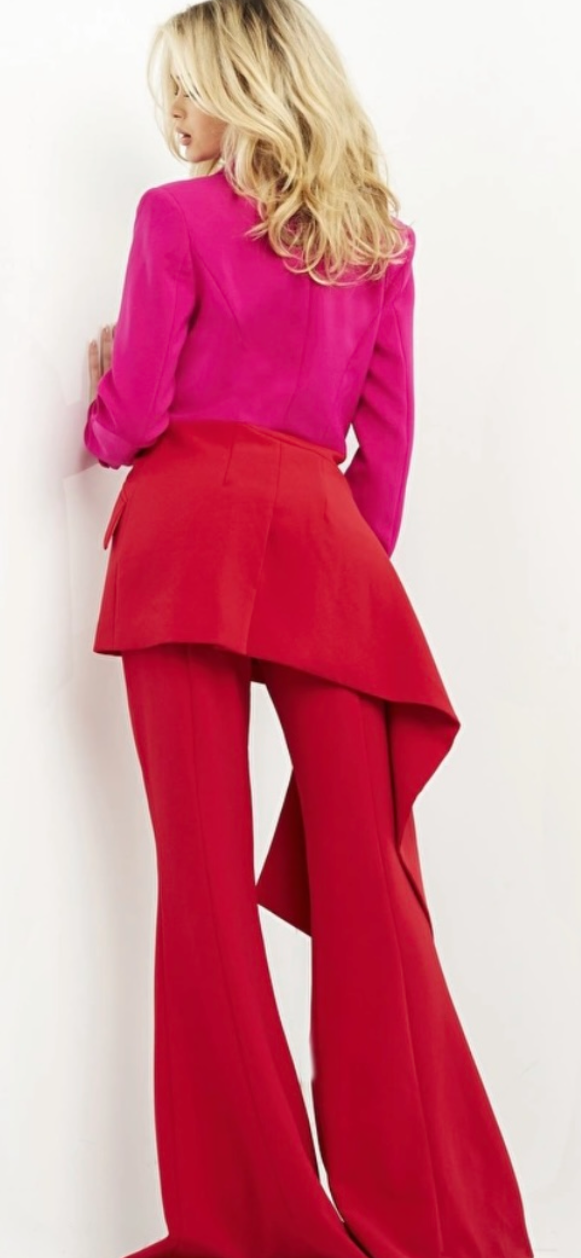 Jovani Pink & Red Two Piece Suit