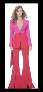 Jovani Pink & Red Two Piece Suit