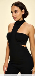 2 Piece High Neck Jumpsuit w/Wide Leg