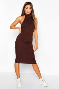 Chocolate Racer Midi Bodycon Dress