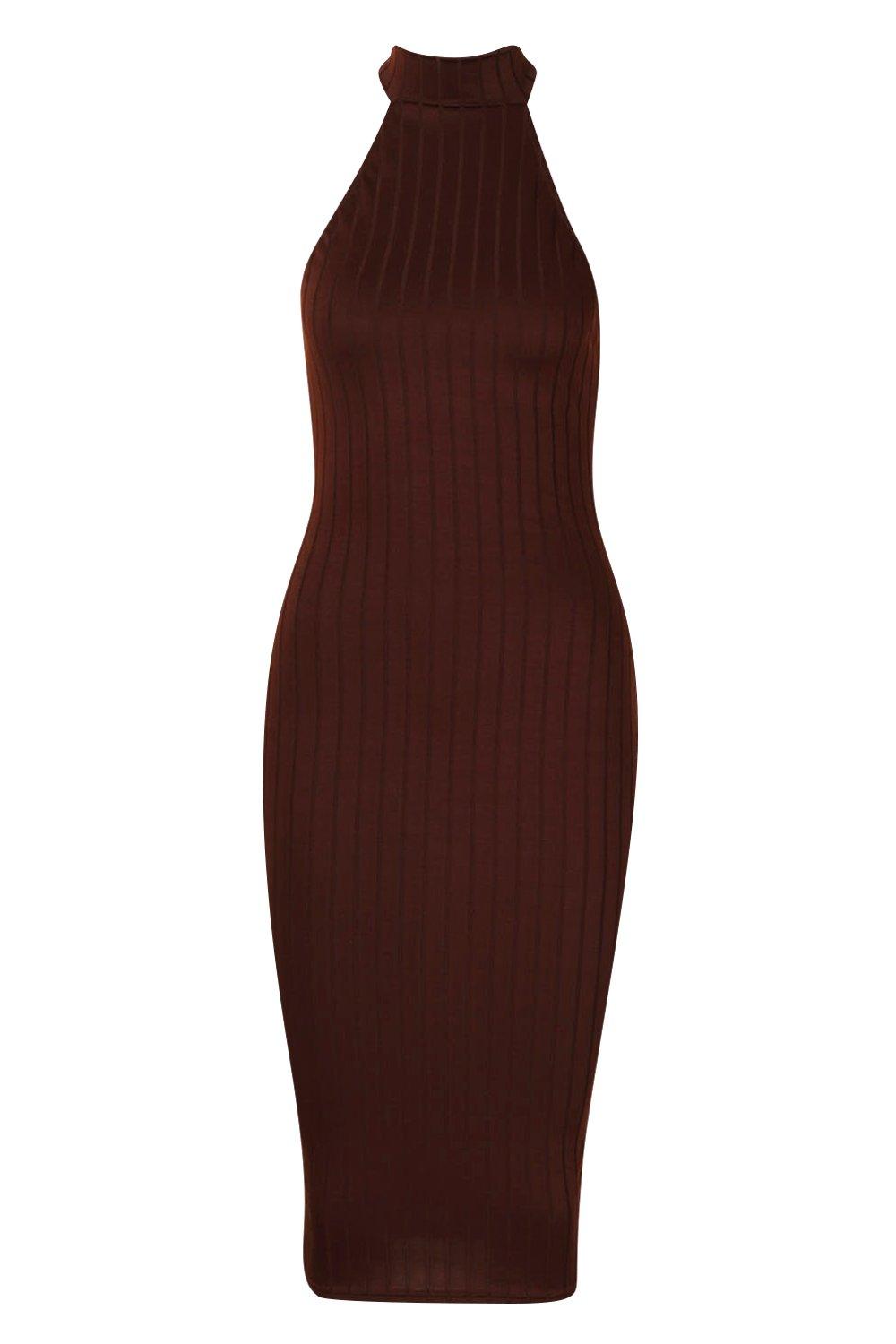 Chocolate Racer Midi Bodycon Dress